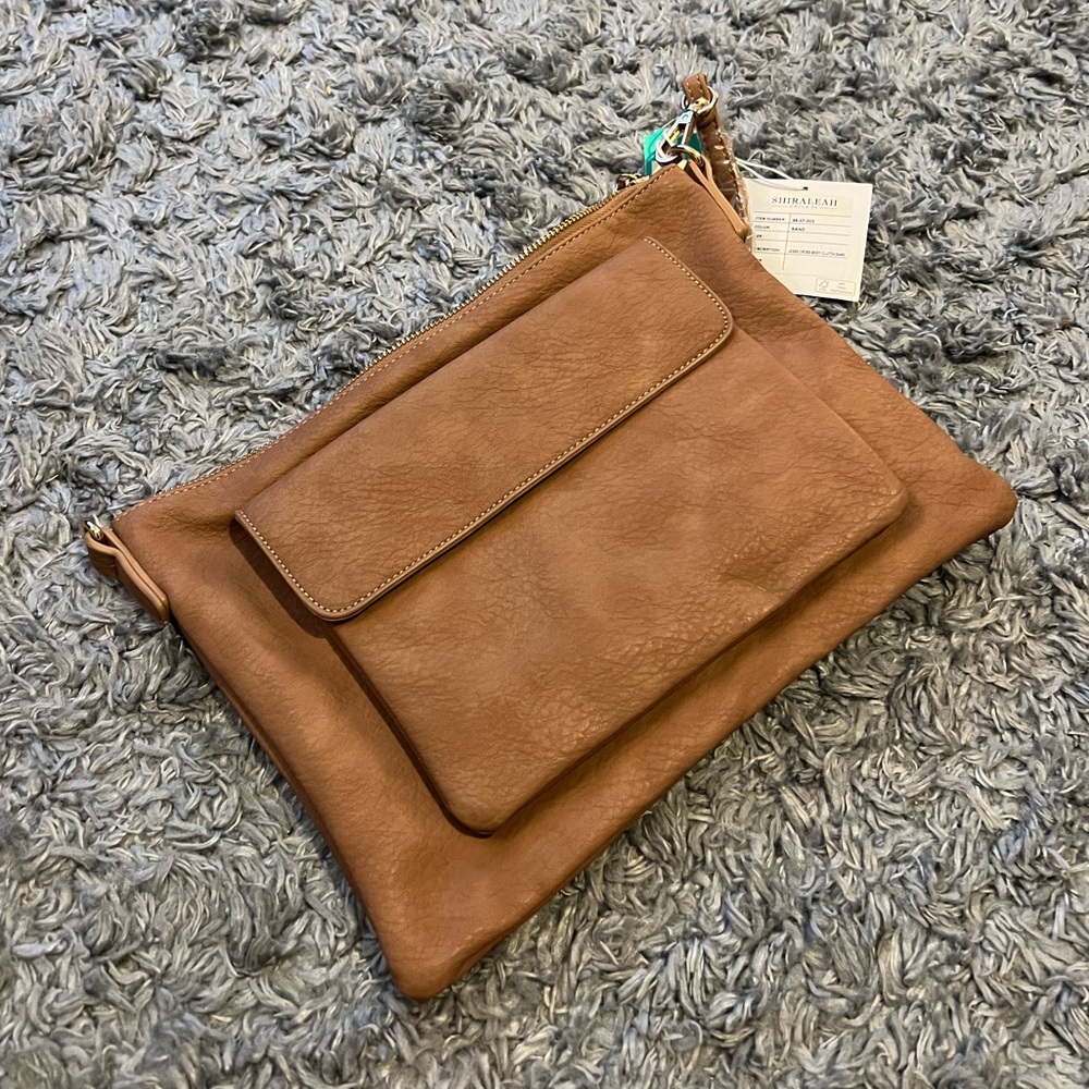 NWT Shiraleah Jesse Crossbody Clutch, Sand